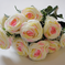 искусственные цветы камелия цвета белый с розовым 19