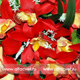 искусственные цветы орхидеи цвета красный 4