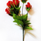 искусственные цветы букет роз с бутонами с добавкой осока цвета красный 4